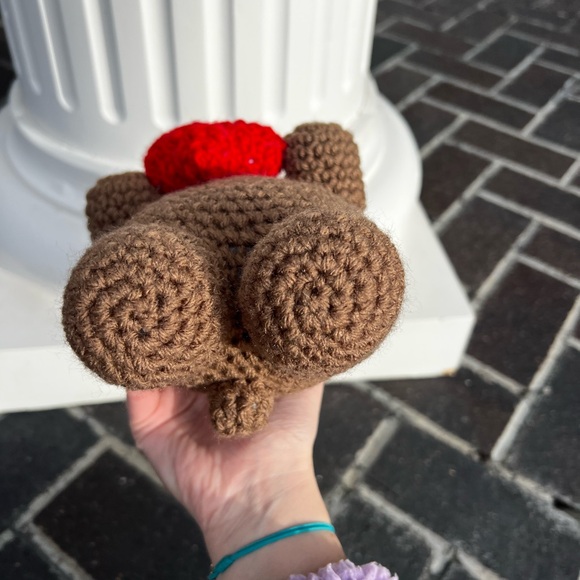 Hand Crocheted Honey the Valentine’s Day Bear Stuffed Animal Plushie! - Picture 8 of 13